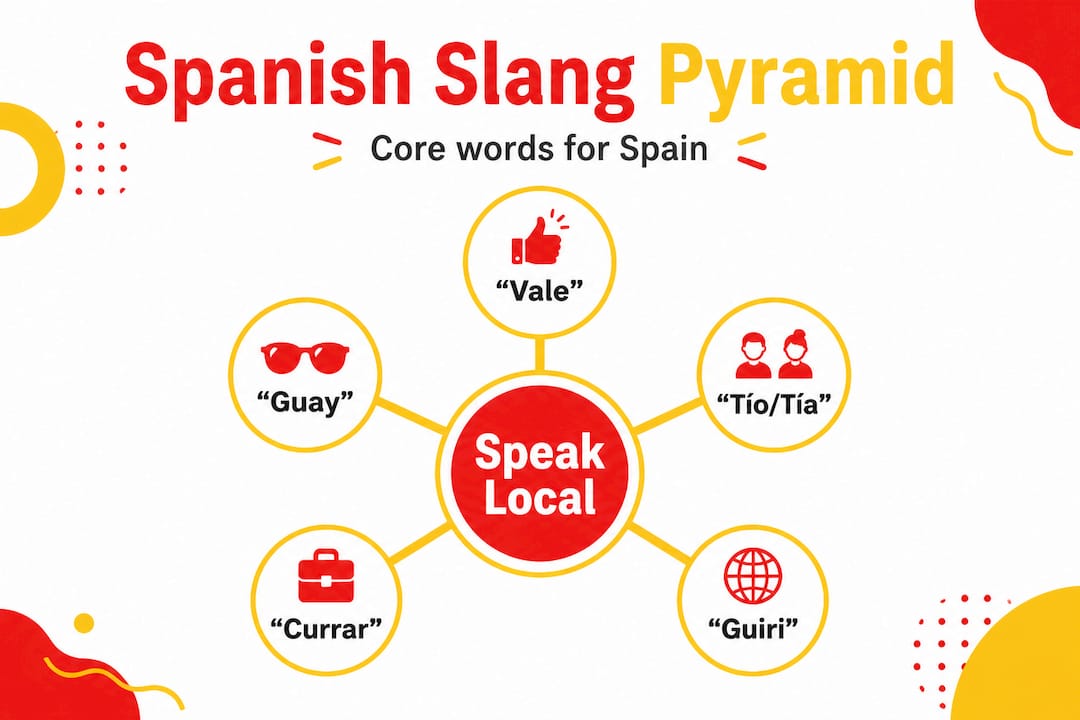 Infographic ranking essential Spanish slang words