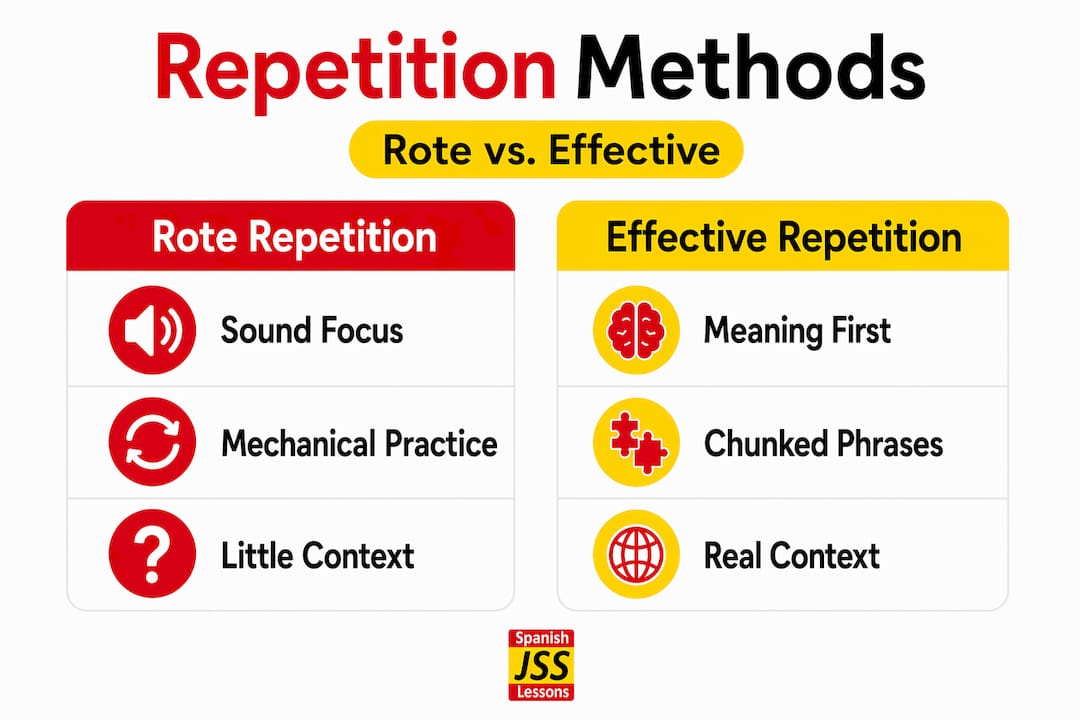 Infographic comparing two repetition methods
