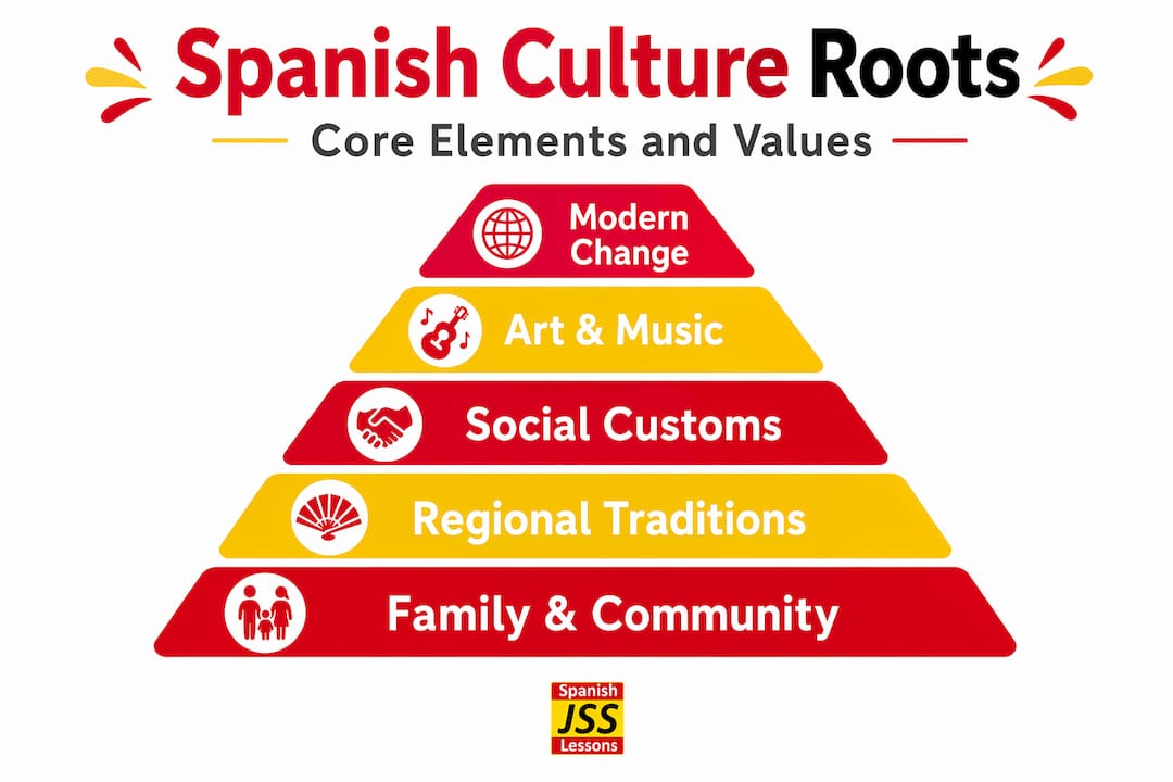 Hierarchy pyramid of Spanish cultural foundations