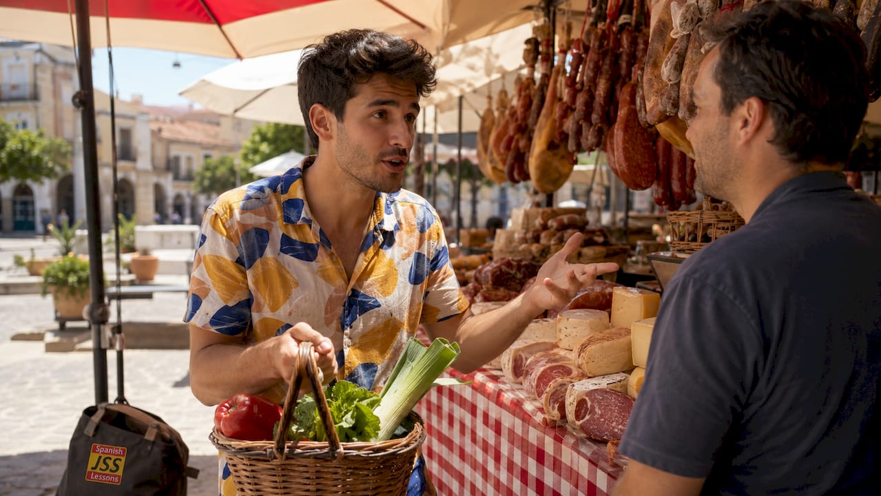 Young man verbally joining a Spanish queue