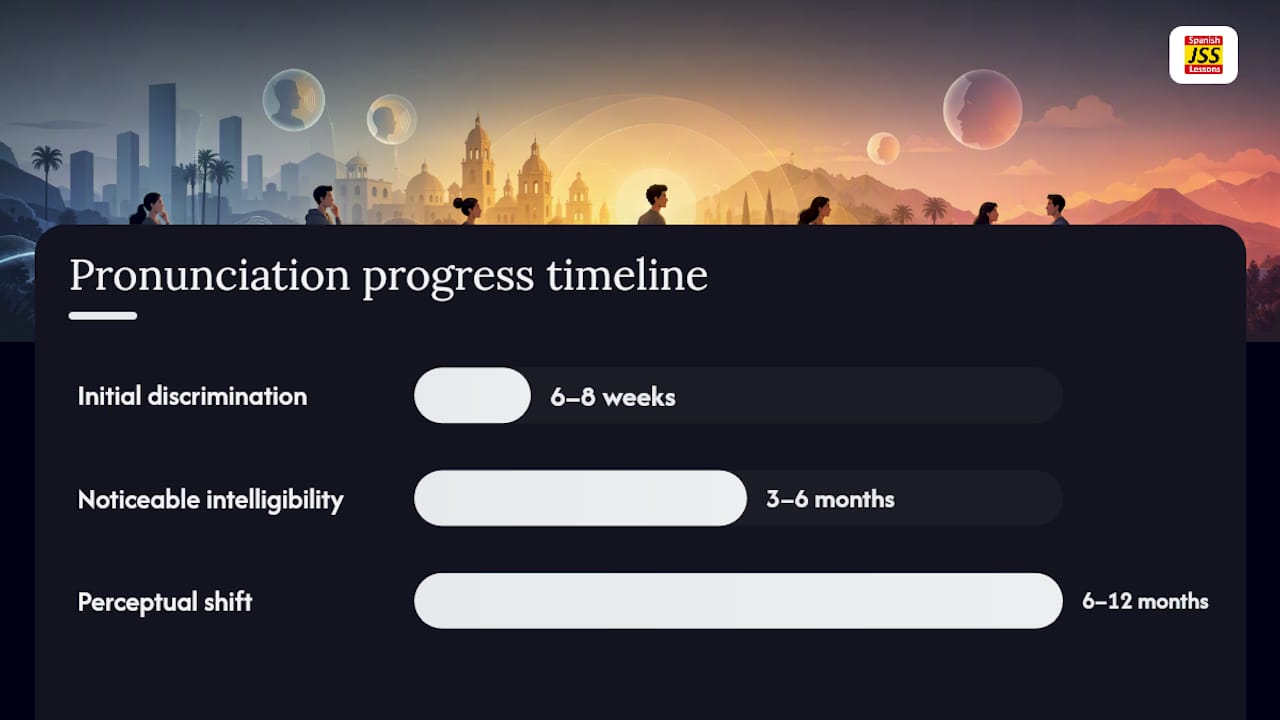 Timeline of Spanish accent improvement stages