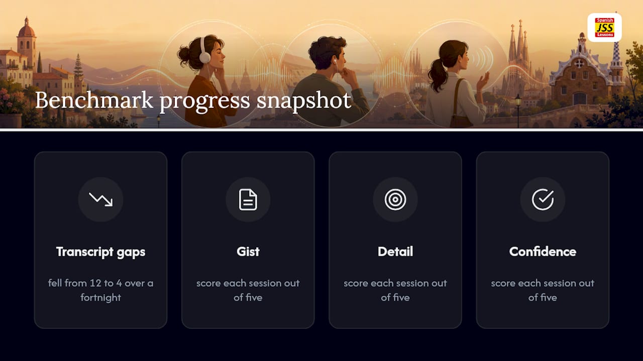 Spanish listening progress tracking chart