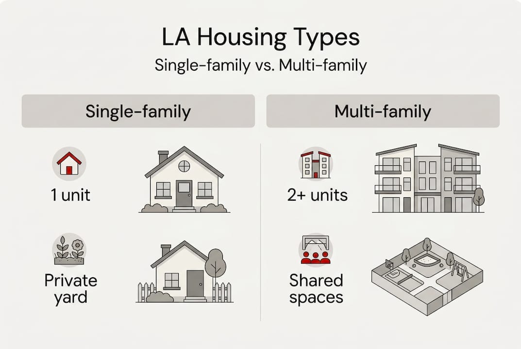 Infographic comparing LA housing types