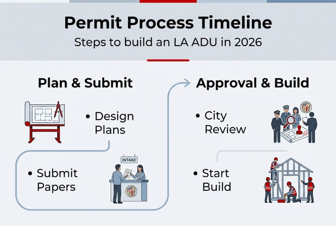 Infographic shows ADU permit steps for Los Angeles