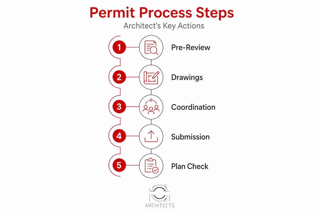 Infographic of architect’s permit process stages