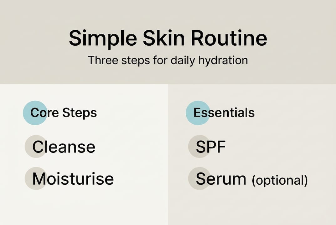 Infographic of core steps for hydrated skin