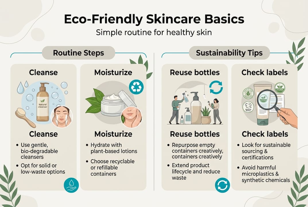 Infographic eco-friendly skincare routine tips
