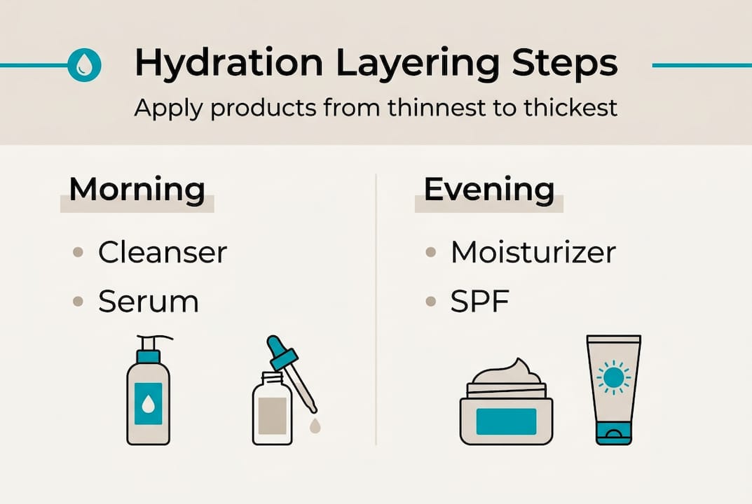 Infographic with hydration layering steps