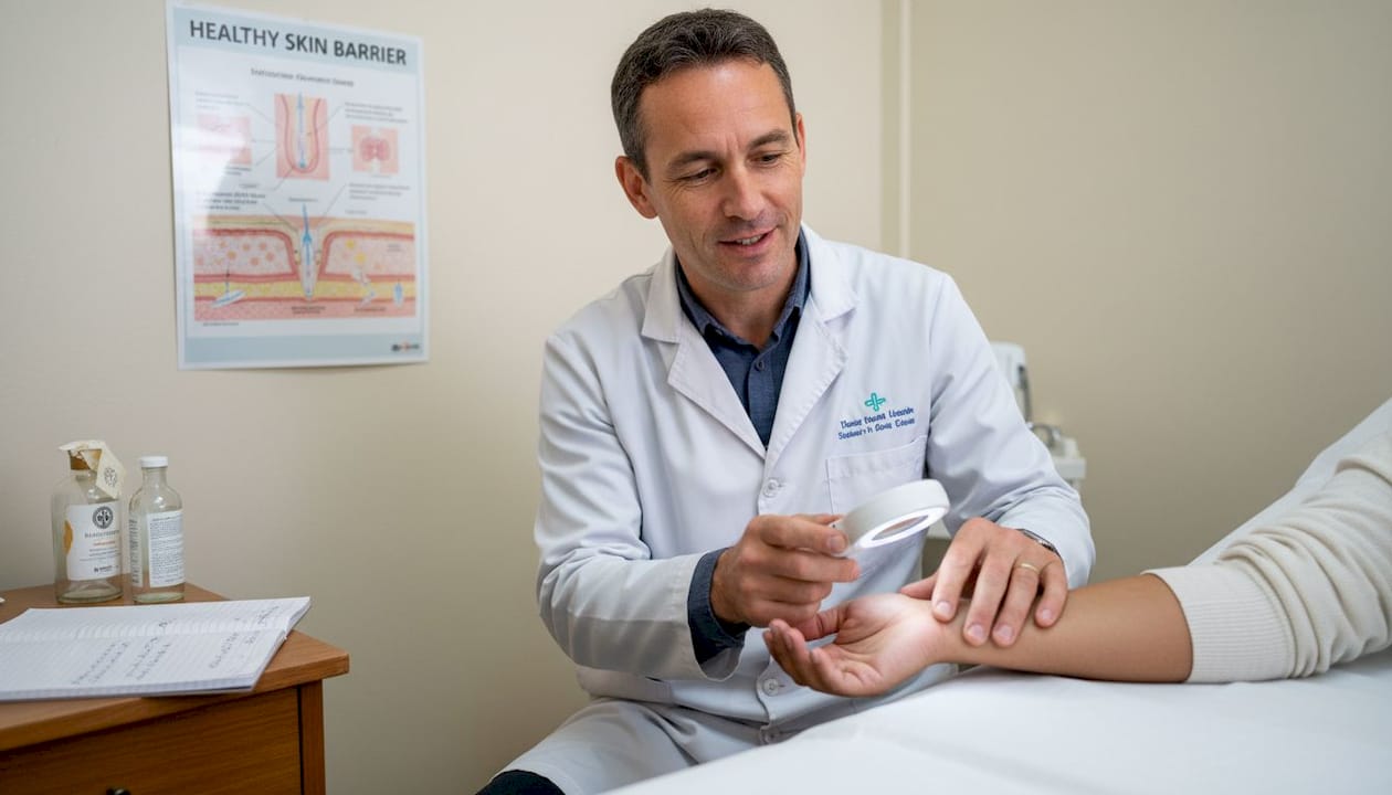 Dermatologist explaining skin barrier risks