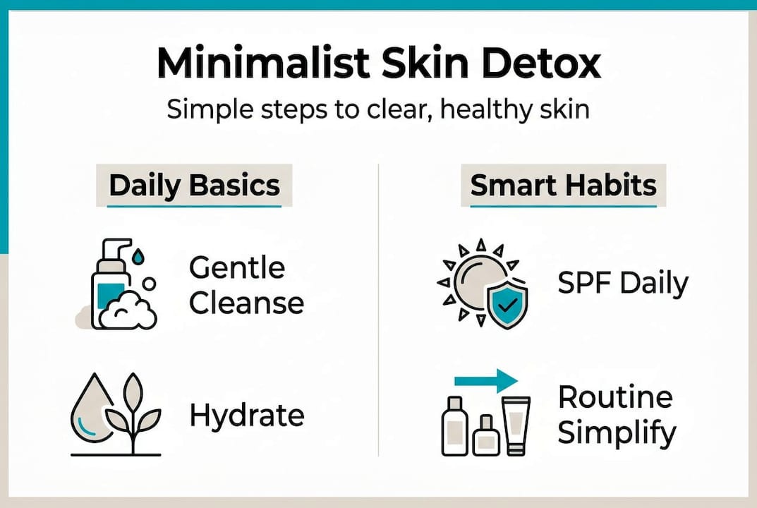 Infographic minimalist skin detox essentials