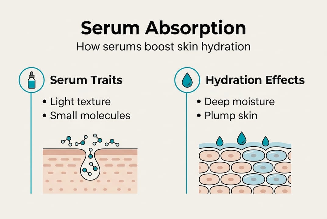 Infographic on serum adsorption and hydration
