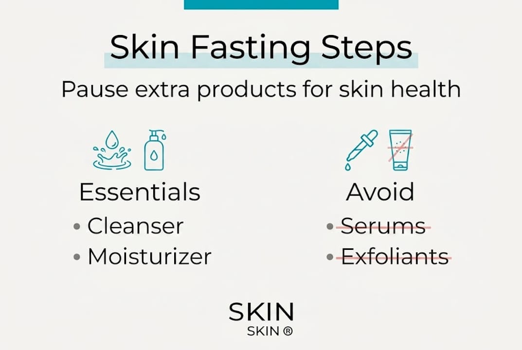 Infographic outlining skin fasting steps