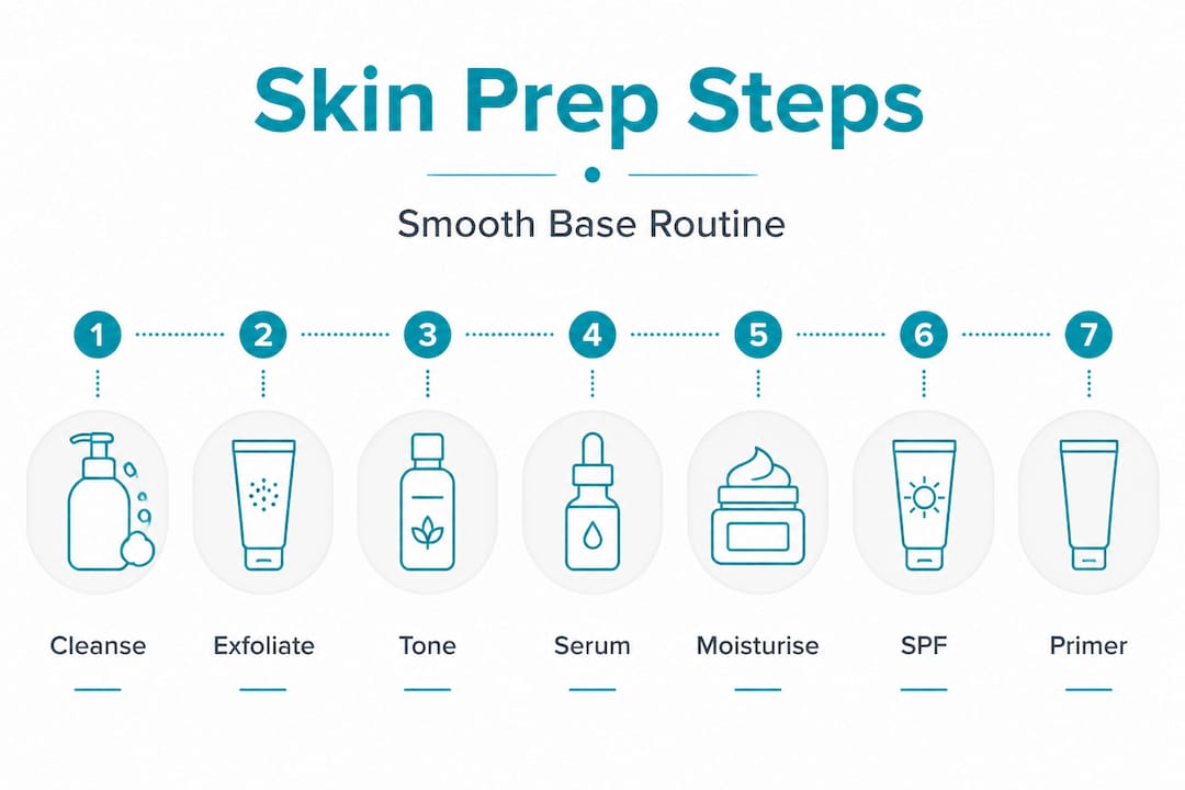 Infographic detailing steps for skin prep