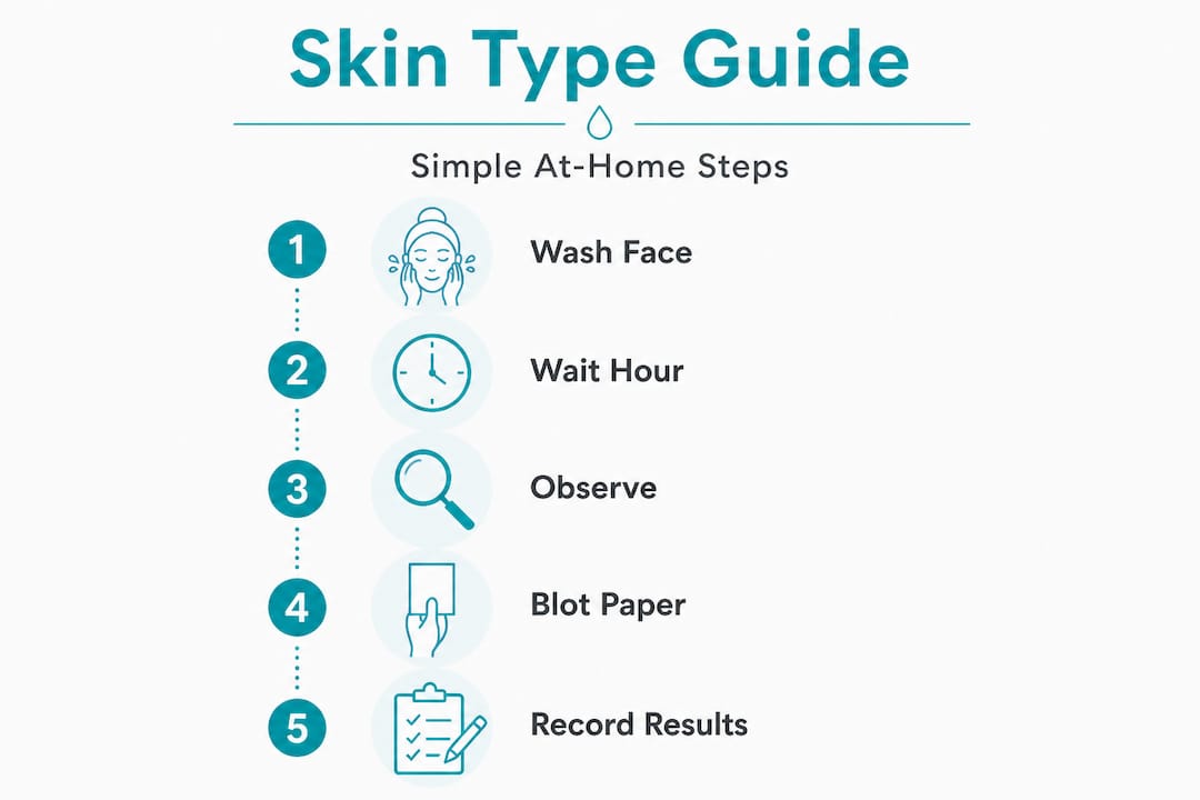 Infographic listing simple skin test steps