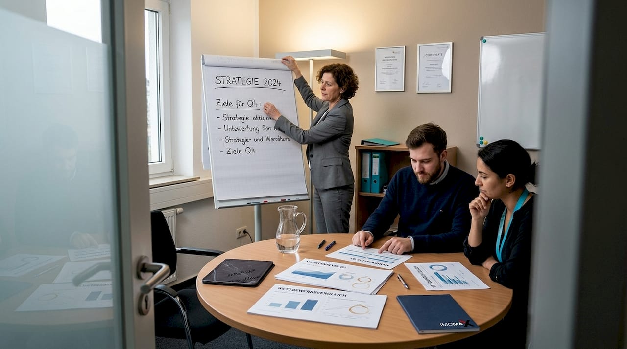 Das Team tauscht sich über verschiedene Preisstrategien für die Software aus.