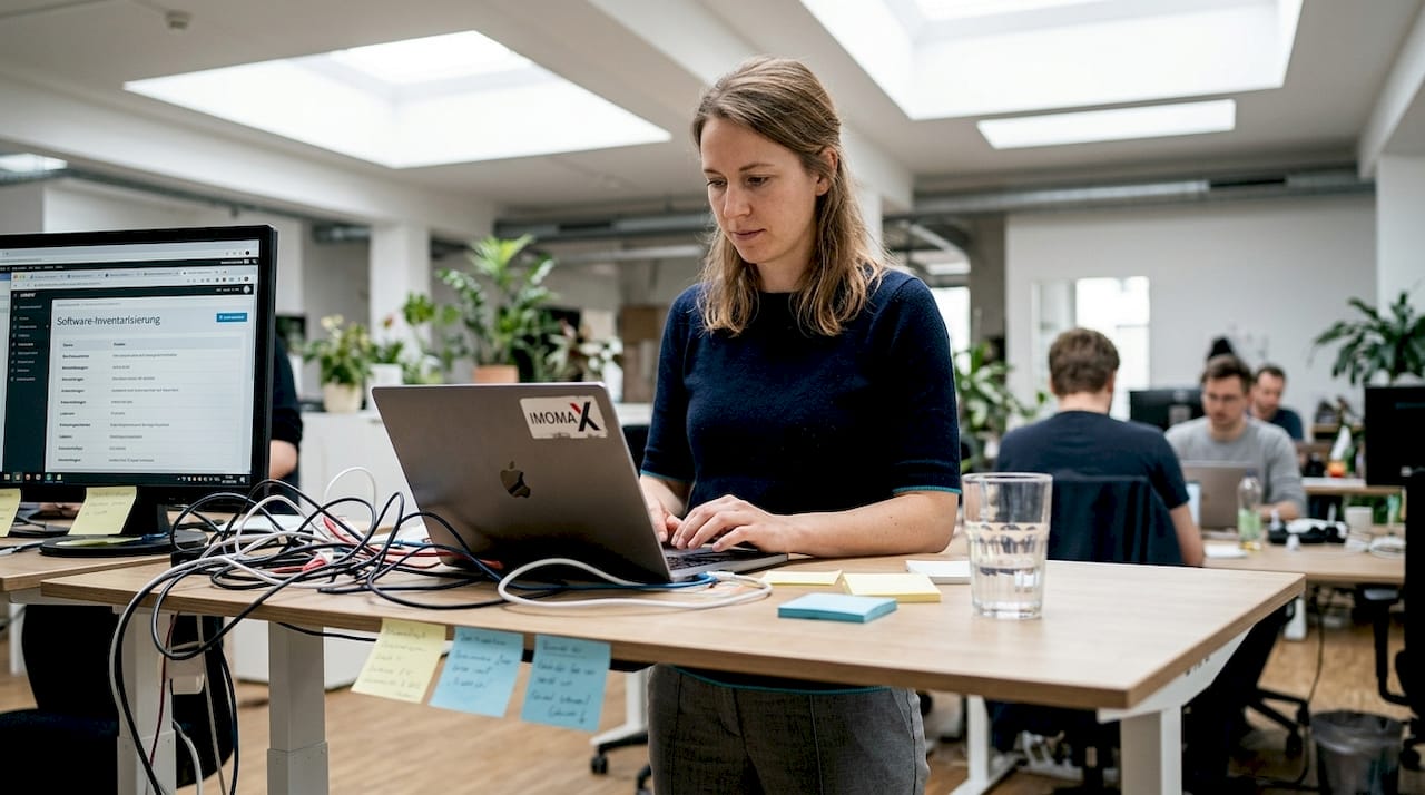 Fachkraft im Bereich Software-Inventarisierung im Büro