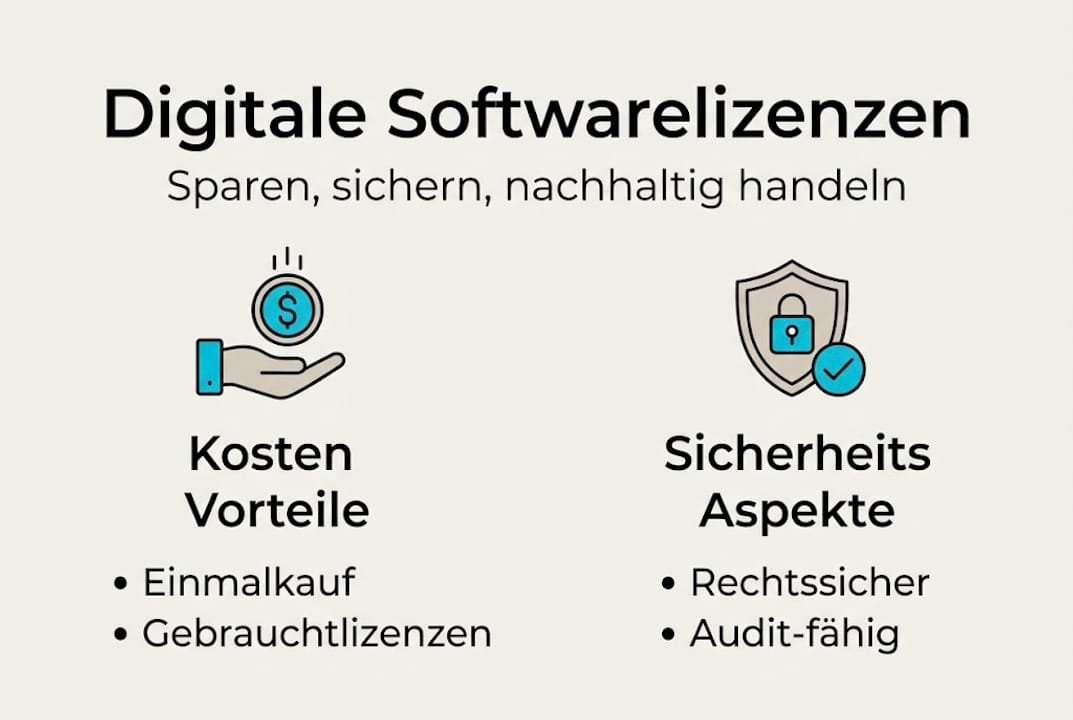 Infografik: Digitale Softwarelizenzen – Ihre Vorteile und wie sie für Sicherheit sorgen