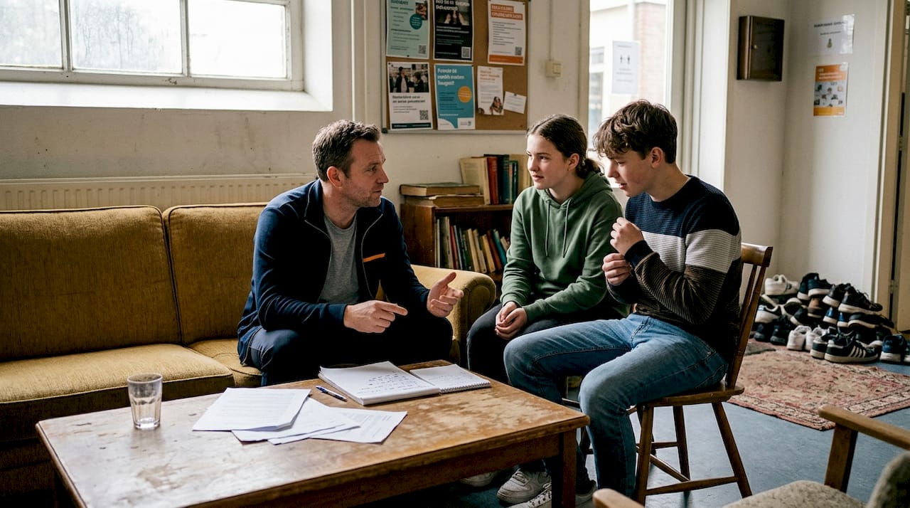 Jongerenbegeleider in informele groepsapp