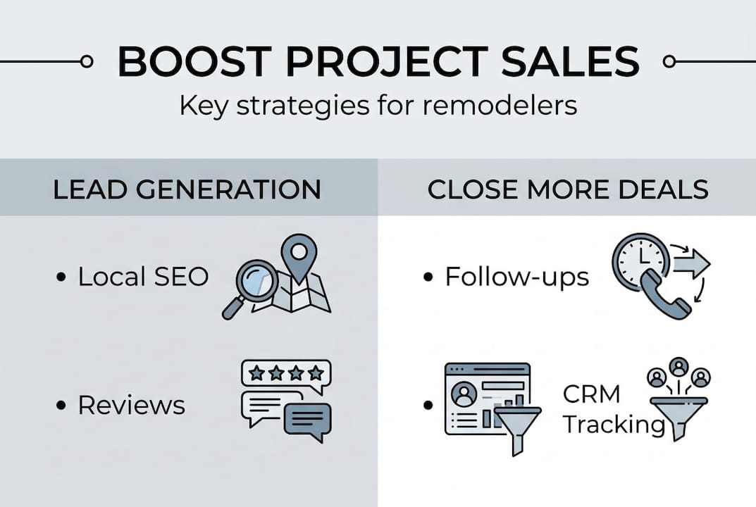 Infographic summarizing remodeler sales strategies