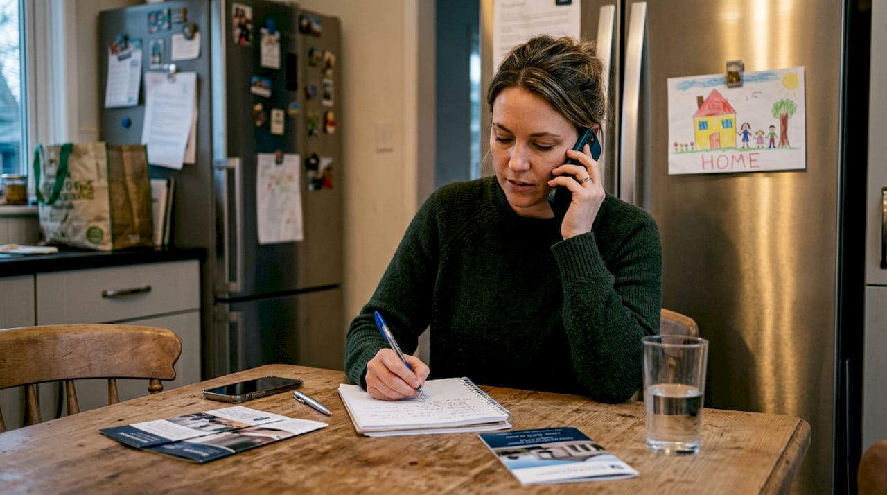 Project manager following up with client at home