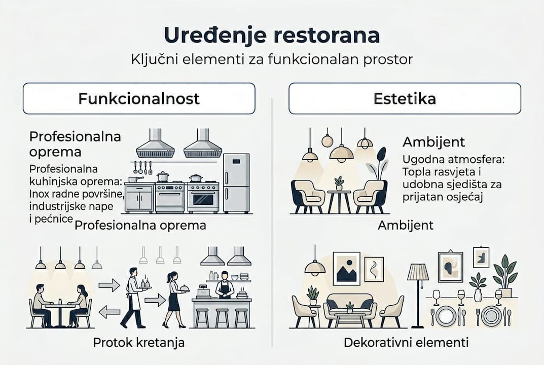 Infografika: spoj praktičnosti i dizajna u uređenju restorana