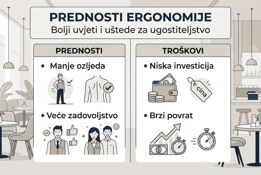 Infografika: Zašto ulagati u ergonomiju – koristi i ulaganja