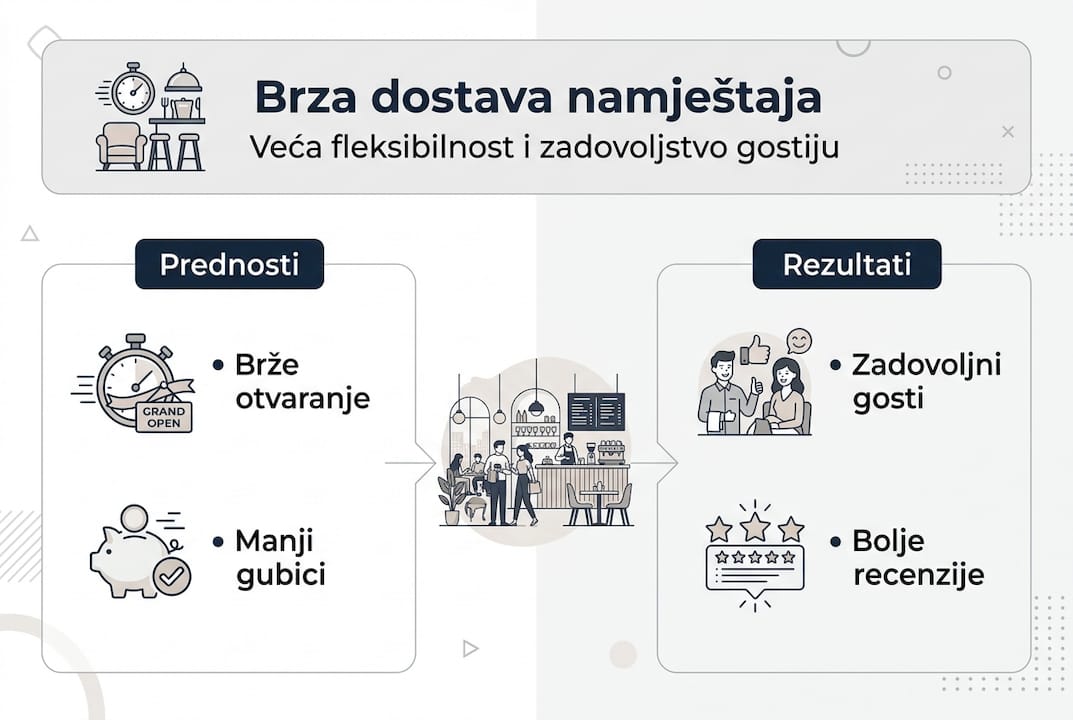 Infografika: Zašto je brza isporuka namještaja važna – glavne prednosti na jednom mjestu