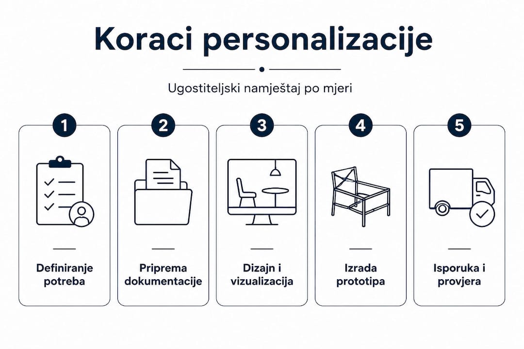 Ova infografika jasno prikazuje sve faze prilagodbe namještaja prema vašim željama.
