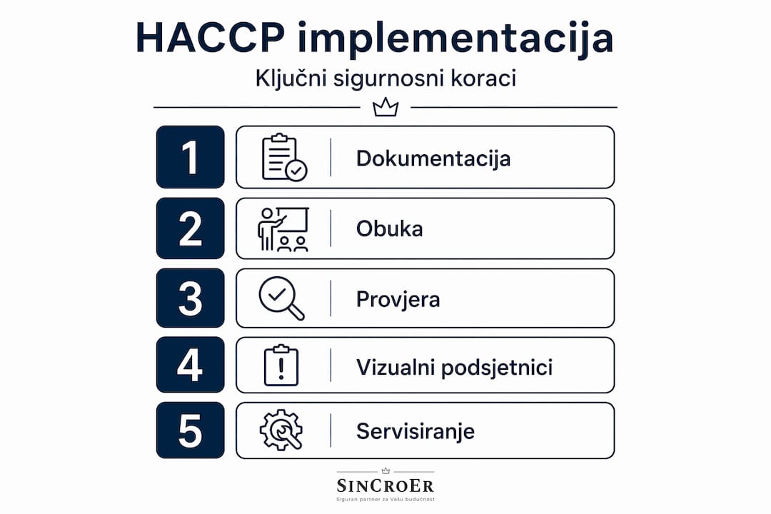 Infografika: Pet ključnih koraka za sigurnost prema HACCP standardu