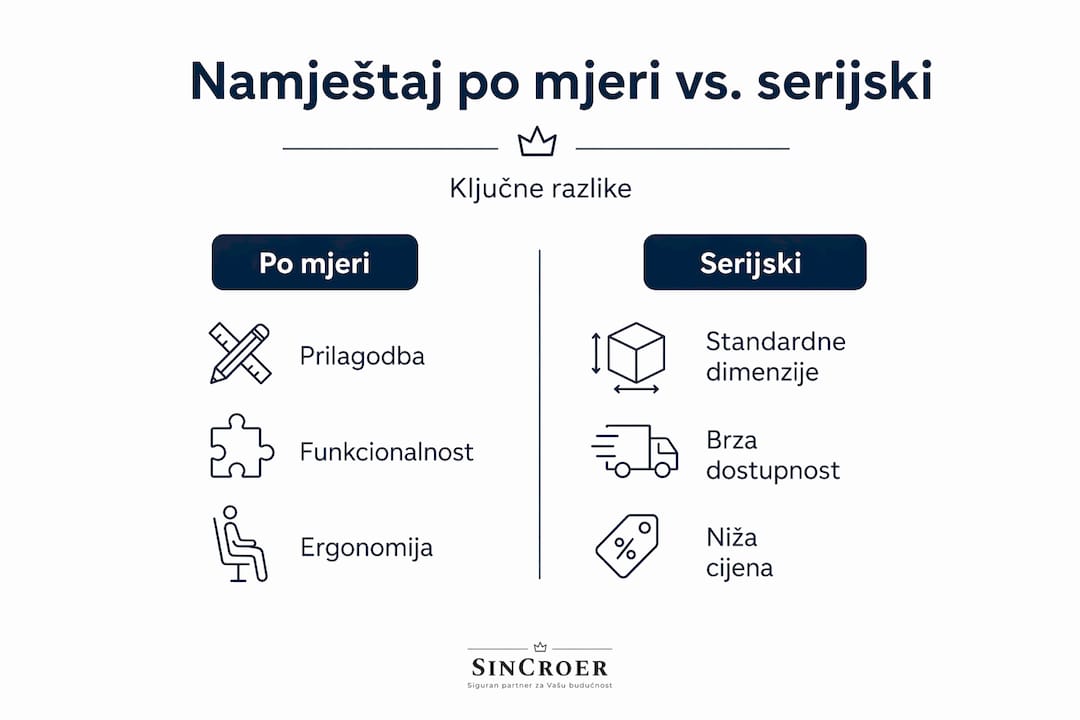 Infografika: usporedba namještaja po mjeri i serijske proizvodnje