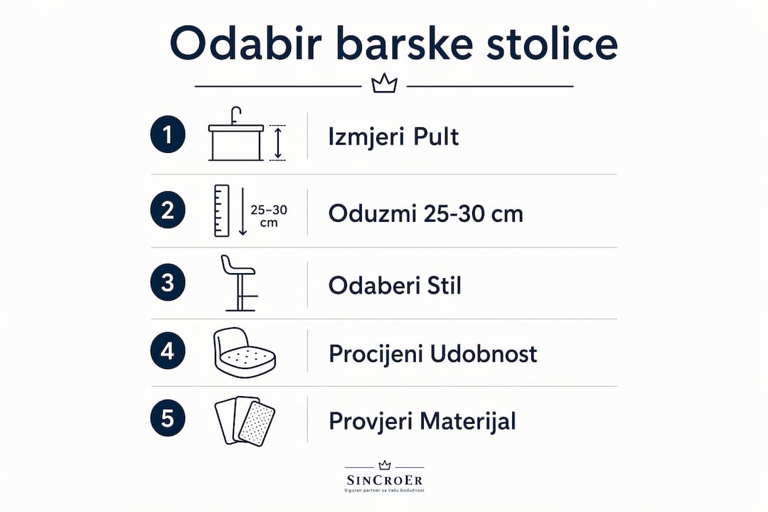 Infografika: kako odabrati idealnu barsku stolicu – korak po korak