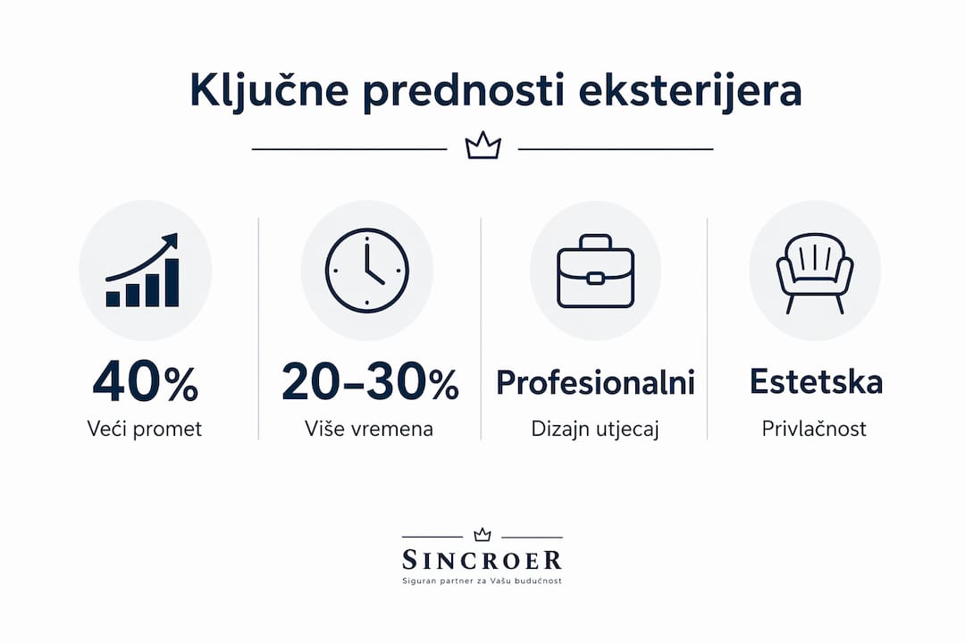 Vizualni prikaz najvažnijih podataka koji otkrivaju koliko je uređenje eksterijera bitno
