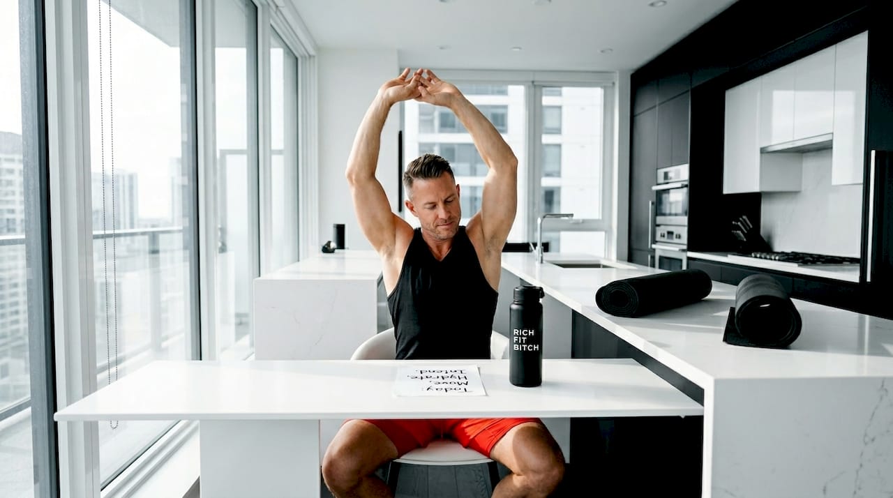 Man setting intention for simple morning ritual