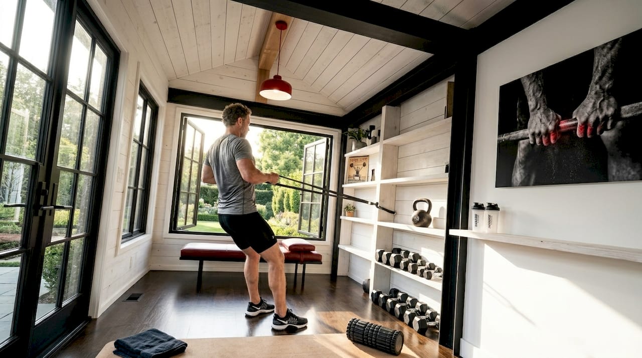 Hybrid training in home garage gym