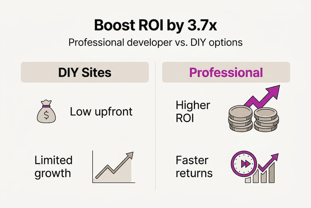 Infographic comparing ROI DIY versus professional developer