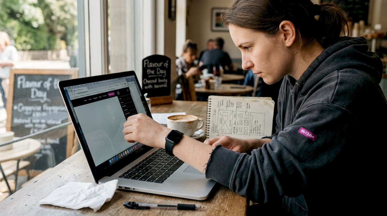 Developer tests responsive navigation bar display