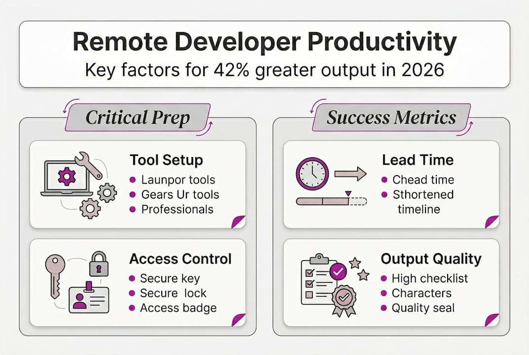 Infographic of remote workflow productivity essentials
