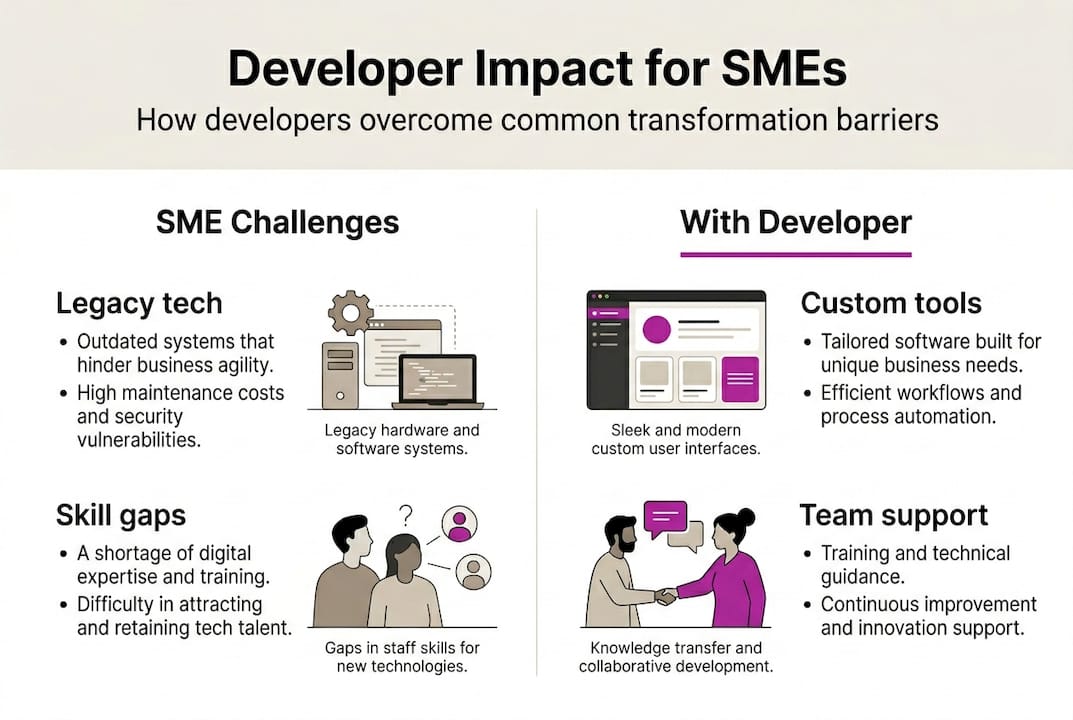 Infographic showing developer impact for SMEs
