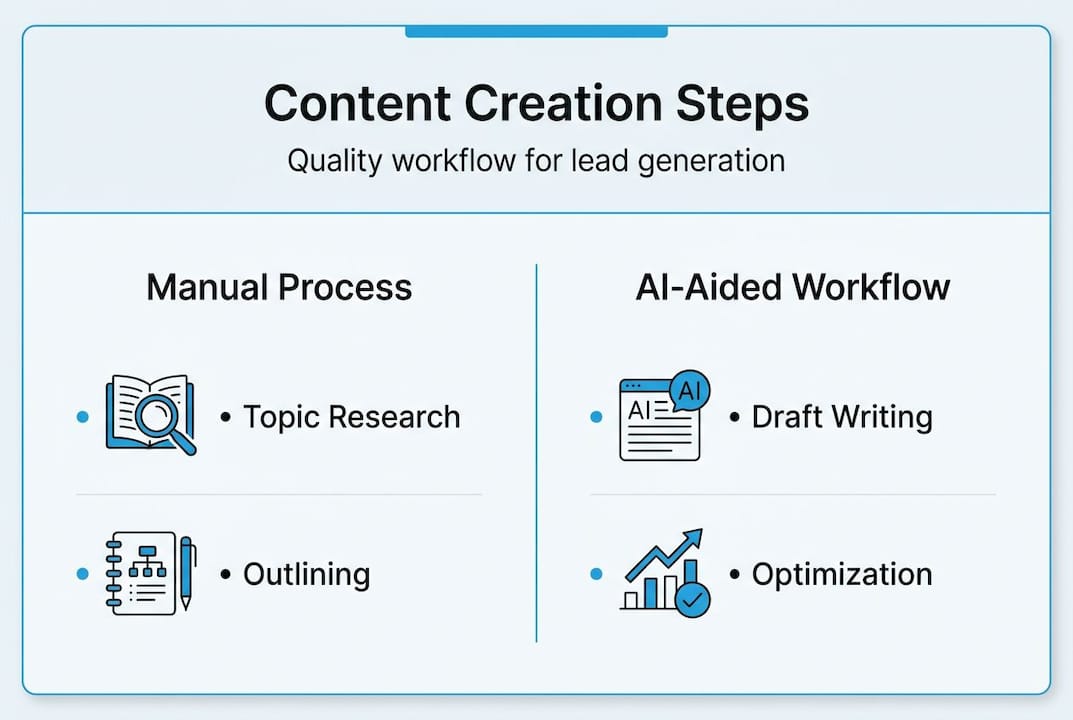 infographic showing website content creation workflow