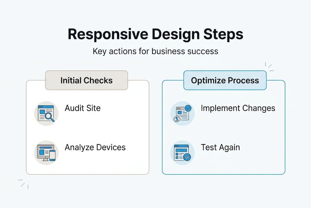 infographic outlining steps for responsive design
