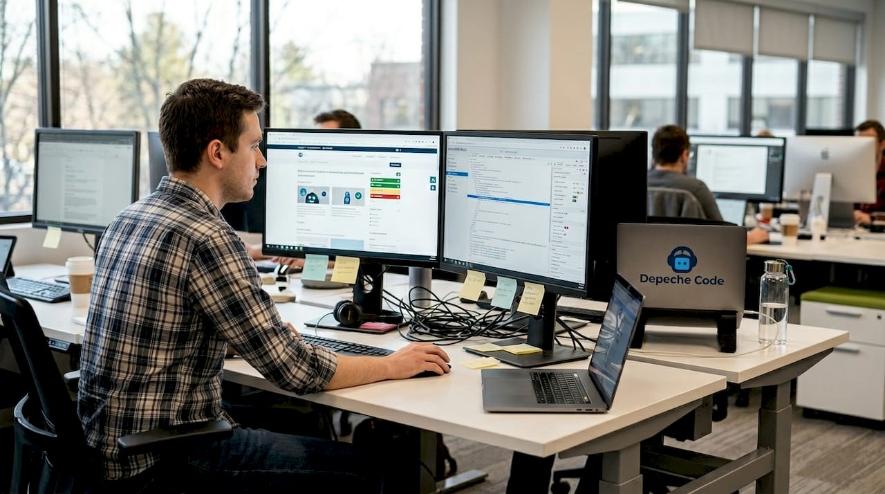 web designer testing accessible site features