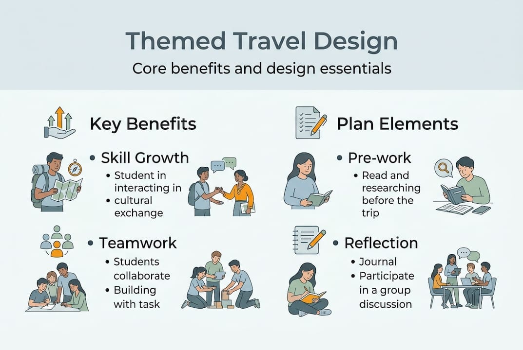 infographic themed travel benefits and planning