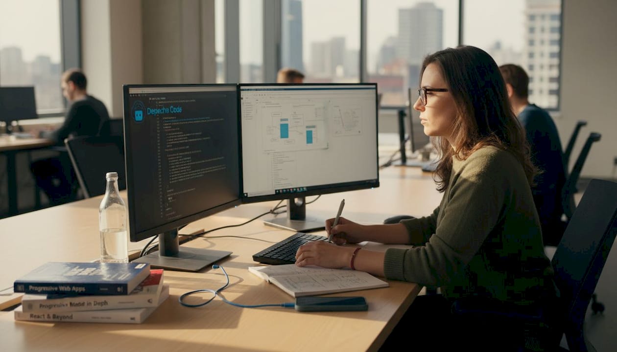 it specialist reviewing technical manuals