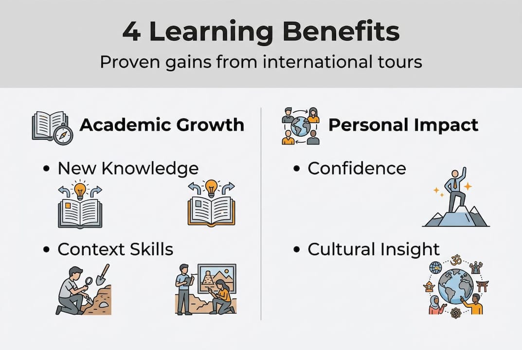 infographic summarizing learning benefits of student tours