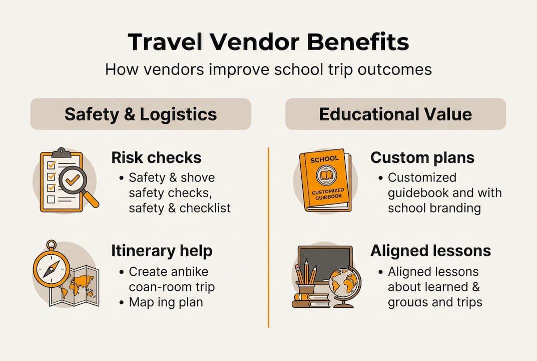 infographic summarizing travel vendor key benefits