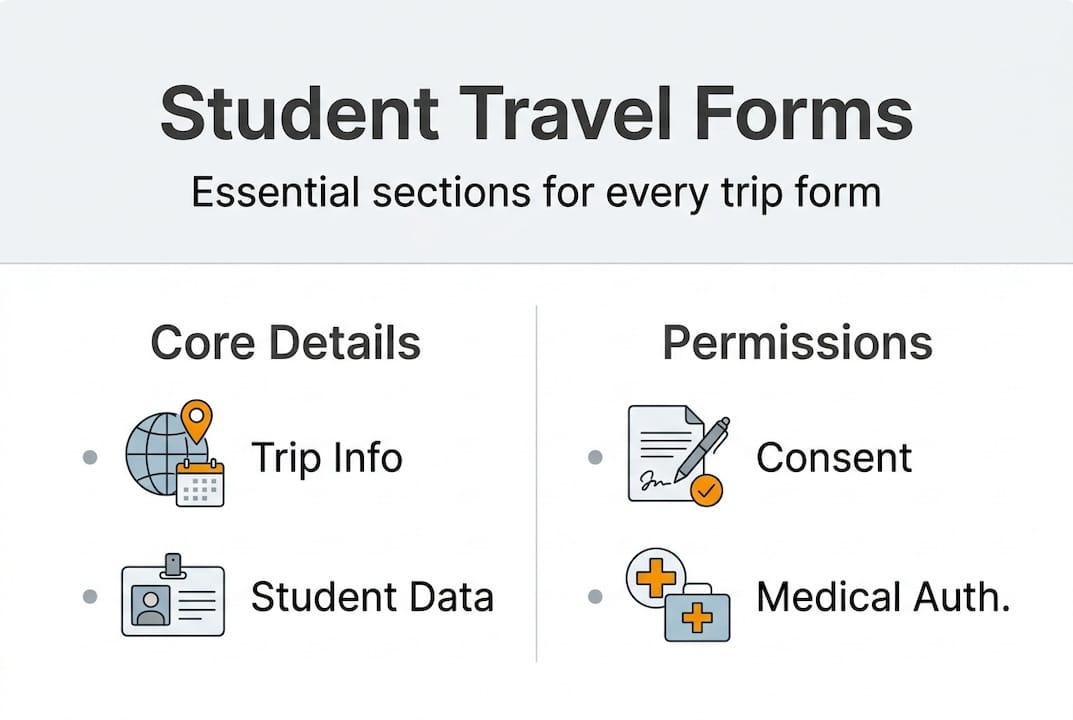 infographic of student travel form essentials
