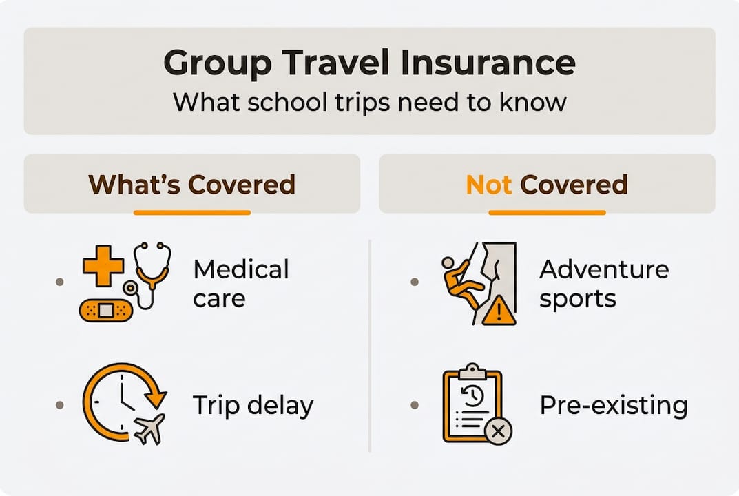 infographic showing school group insurance basics