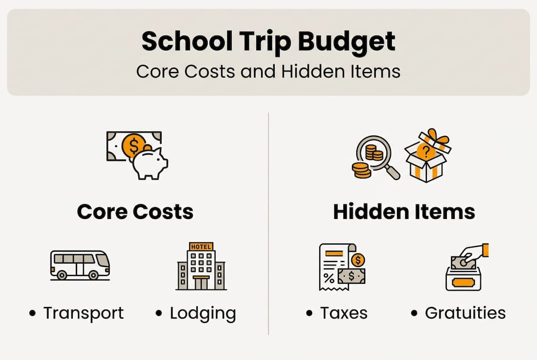 infographic about school trip budget breakdown