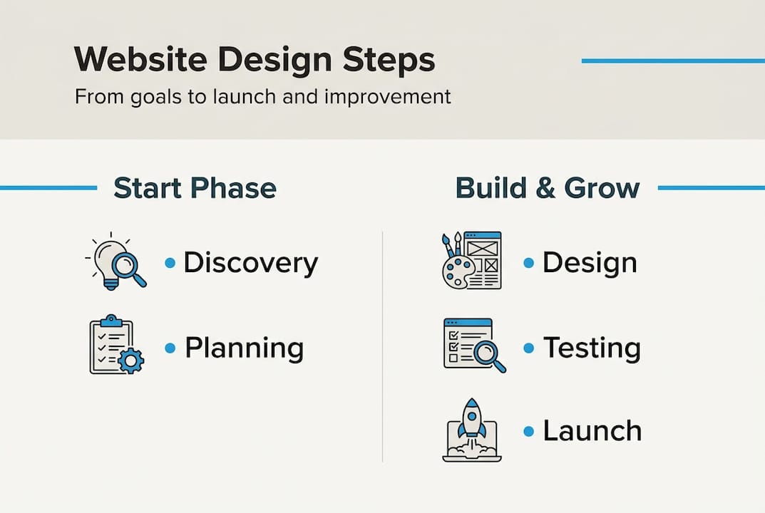 infographic showing website process overview