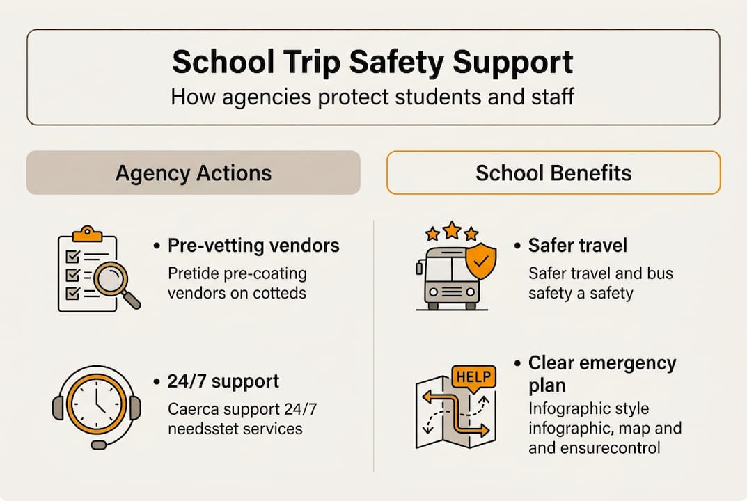 infographic on school trip safety agency support